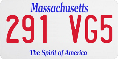 MA license plate 291VG5