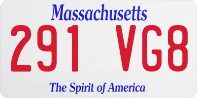 MA license plate 291VG8
