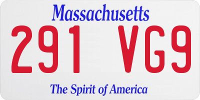 MA license plate 291VG9