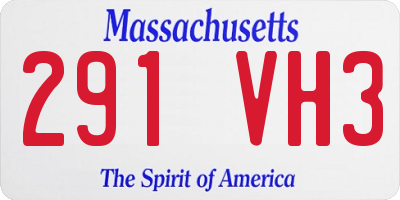 MA license plate 291VH3