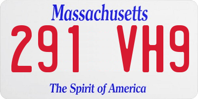 MA license plate 291VH9