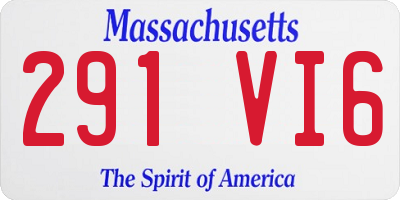 MA license plate 291VI6