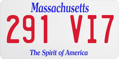 MA license plate 291VI7
