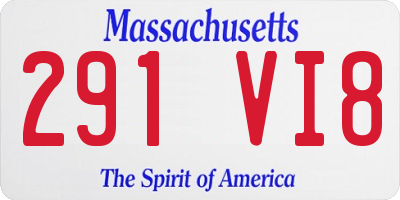 MA license plate 291VI8