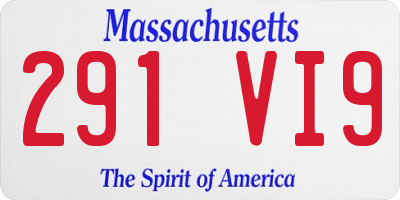 MA license plate 291VI9