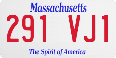 MA license plate 291VJ1