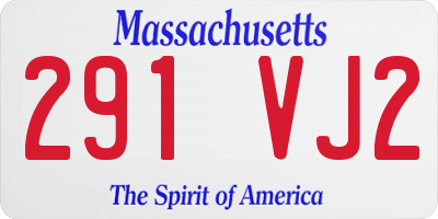 MA license plate 291VJ2