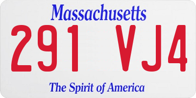 MA license plate 291VJ4