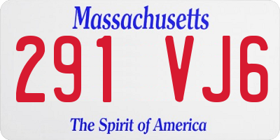 MA license plate 291VJ6