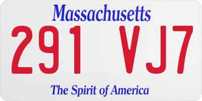 MA license plate 291VJ7