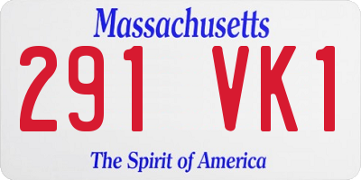 MA license plate 291VK1