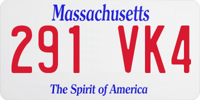 MA license plate 291VK4