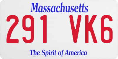 MA license plate 291VK6