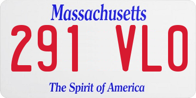 MA license plate 291VL0