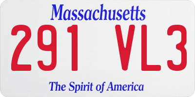 MA license plate 291VL3