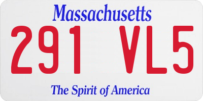 MA license plate 291VL5