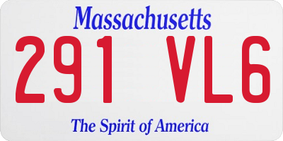 MA license plate 291VL6