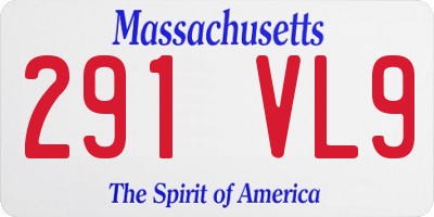 MA license plate 291VL9