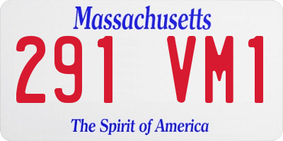 MA license plate 291VM1