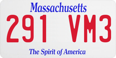 MA license plate 291VM3