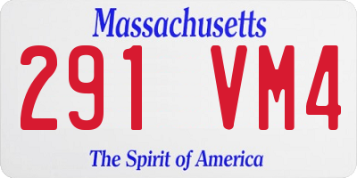 MA license plate 291VM4