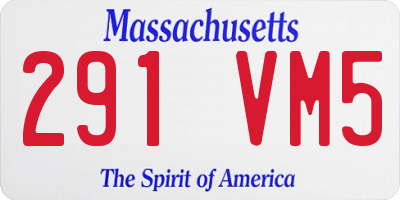 MA license plate 291VM5