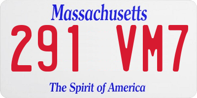 MA license plate 291VM7