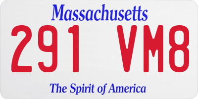 MA license plate 291VM8