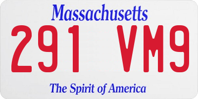 MA license plate 291VM9