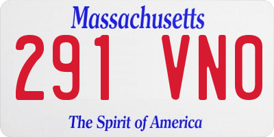 MA license plate 291VN0