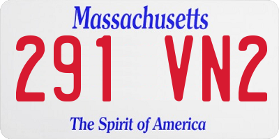 MA license plate 291VN2