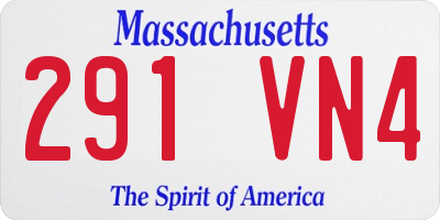 MA license plate 291VN4