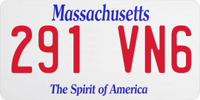 MA license plate 291VN6