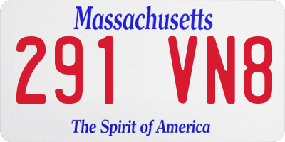MA license plate 291VN8