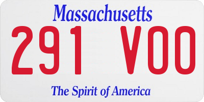 MA license plate 291VO0