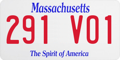 MA license plate 291VO1