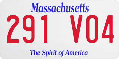 MA license plate 291VO4
