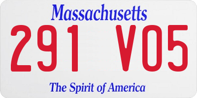 MA license plate 291VO5