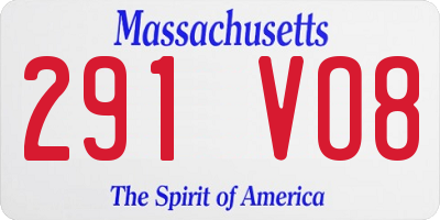MA license plate 291VO8