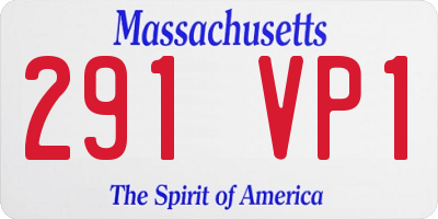 MA license plate 291VP1
