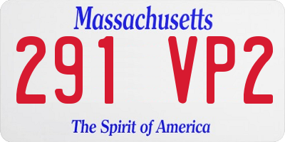 MA license plate 291VP2