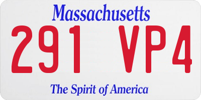 MA license plate 291VP4