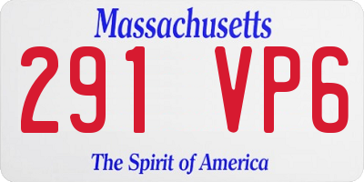 MA license plate 291VP6