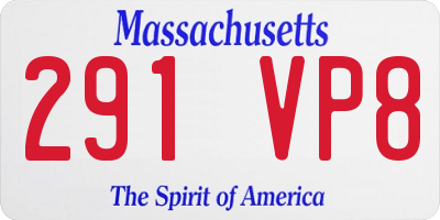 MA license plate 291VP8