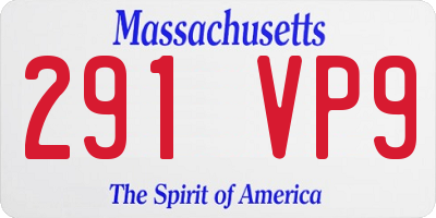 MA license plate 291VP9