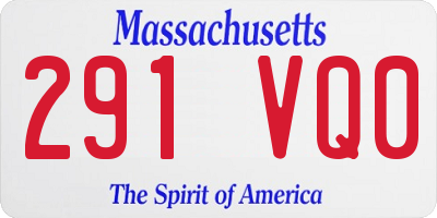MA license plate 291VQ0