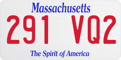 MA license plate 291VQ2