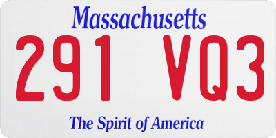 MA license plate 291VQ3