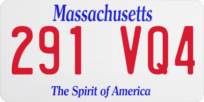 MA license plate 291VQ4