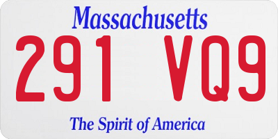 MA license plate 291VQ9